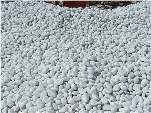 Tumbled PEBBLE Stone Pure White Marble
