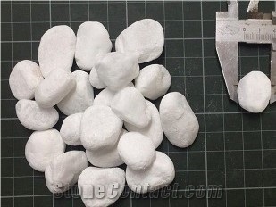 Tumbled PEBBLE Stone Pure White Marble