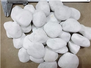 Tumbled PEBBLE Stone Pure White Marble