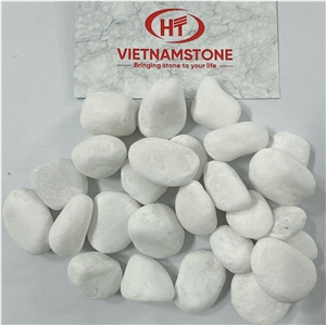 Tumbled White Pebble Stones Made From Marble