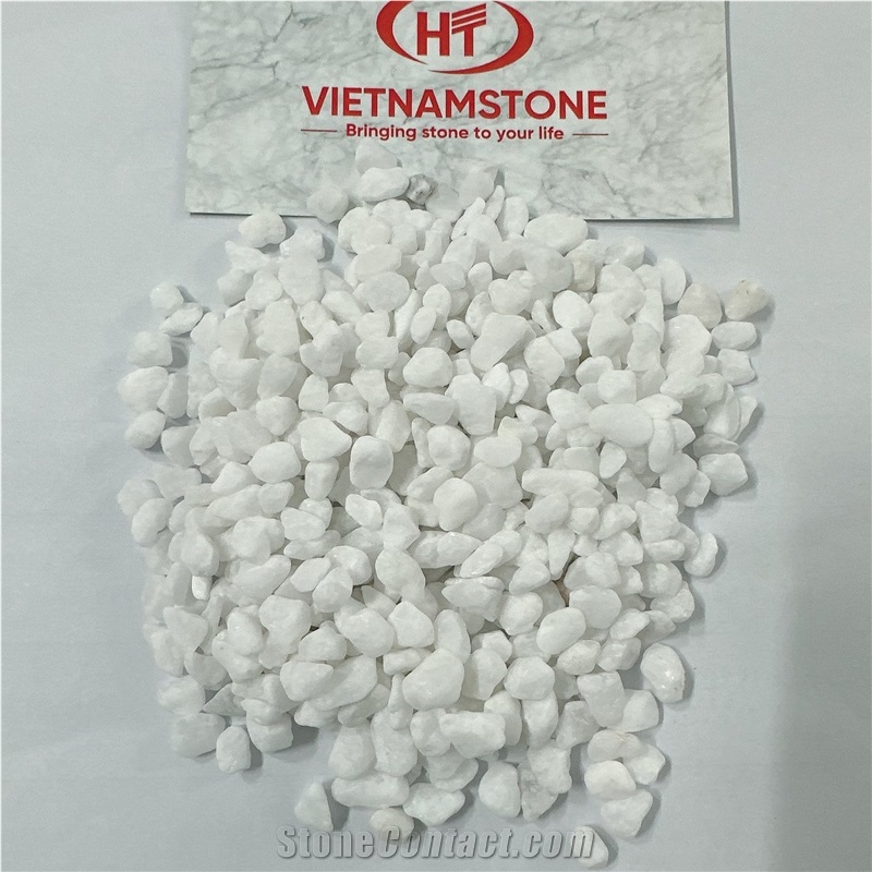 Tumbled White Pebble Stones Made From Marble