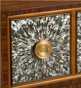 MOP Mosaic Backsplash Yellow Pearl Shell Bathroom Wall Tile
