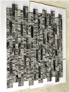 4-Layer Stone Stacked Veneer Kenya Black Marble Wall Ledgers
