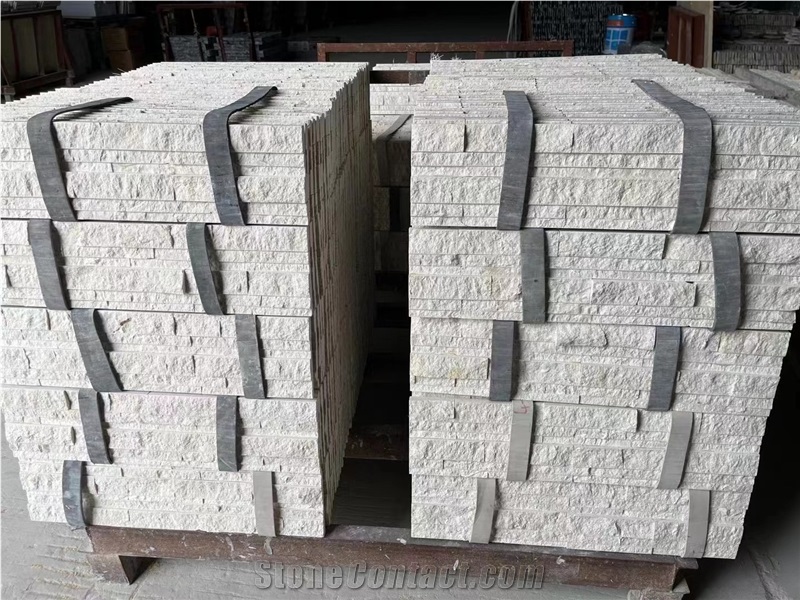 Exposed Stacked Wall Stone Silver Travertine Ledger Cladding