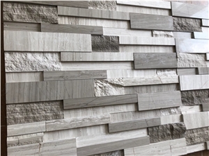 Feature Wall Stone Panels White Travertine Stacked Veneer