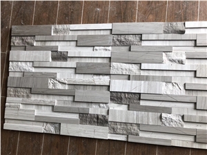 Feature Wall Stone Panels White Travertine Stacked Veneer