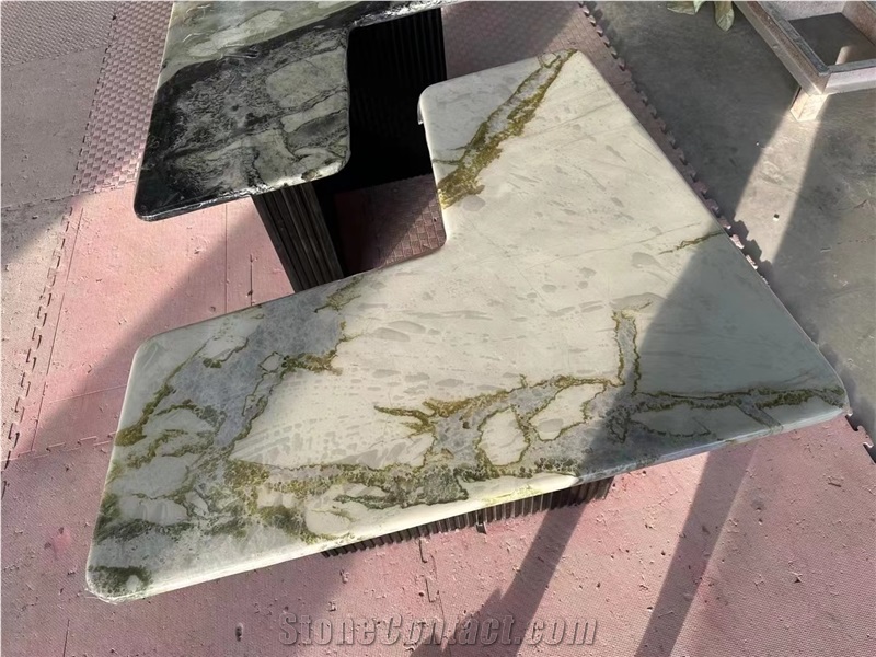 Green Marble Furniture Ice Jade Coffee Table For Home Decor