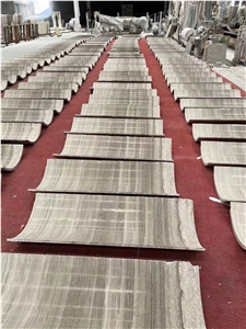 Hollow Marble Column White Wood Grain Veneer Column Wraps