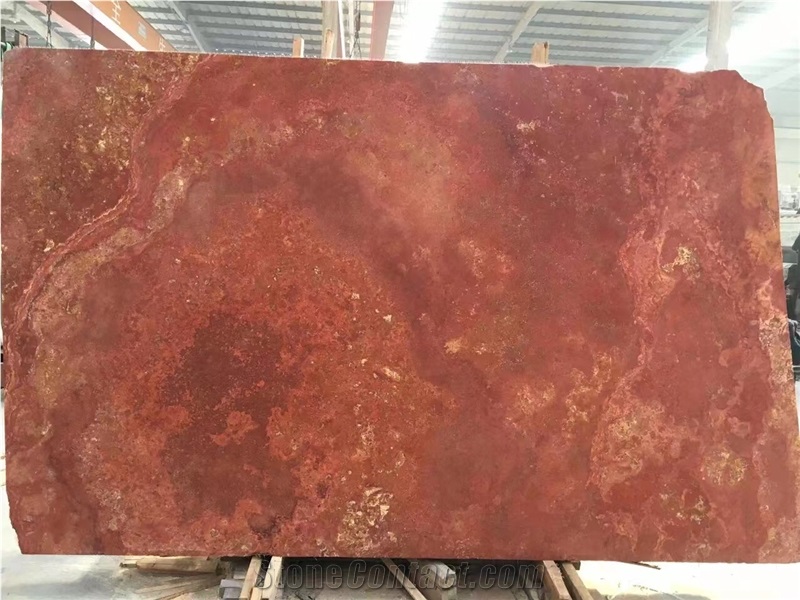 Honed Iranian Red Travertine Slabs Rosa Travertine Bath Tile