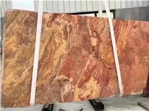 Honed Iranian Red Travertine Slabs Rosa Travertine Bath Tile