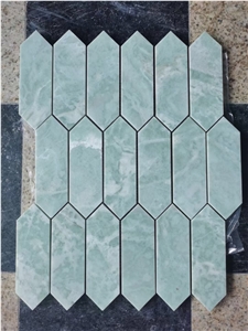 Marble Carrara Floor Mosaic Tile Fish Bone Chevron Mosaic