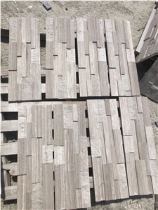 Marble Feature Wall Cladding Grey Wood High Low Ledger Panel