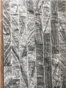 Marble Feature Wall Cladding Grey Wood High Low Ledger Panel