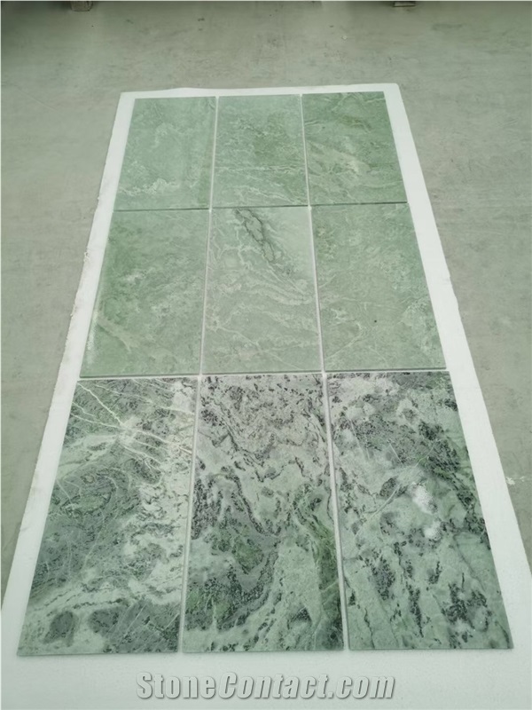 Marble Green Jade Chevron Mosaic Tile Thassos Floor Design