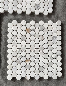Marble Mosaic Floor Border Thassos+Marquina Skirting Border