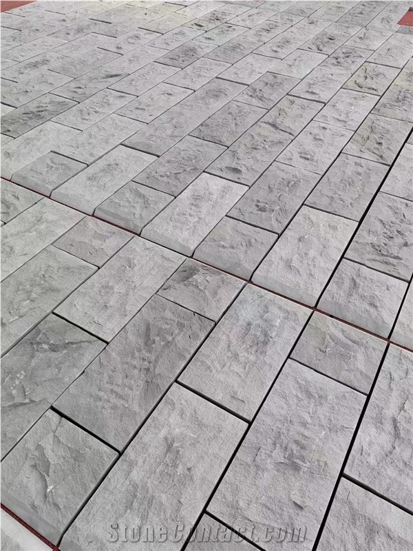 Split Face Mushroom Stone Cladding Grey Quartzite Wall Tiles