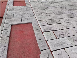 Split Face Mushroom Stone Cladding Grey Quartzite Wall Tiles