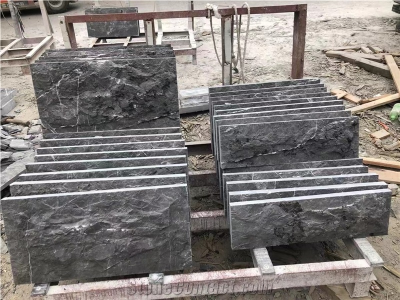 Split Face Mushroom Stone Cladding Grey Quartzite Wall Tiles