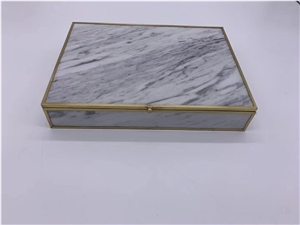 White Onyx Paper Box Stone Paper Holder Bathroom Accessories