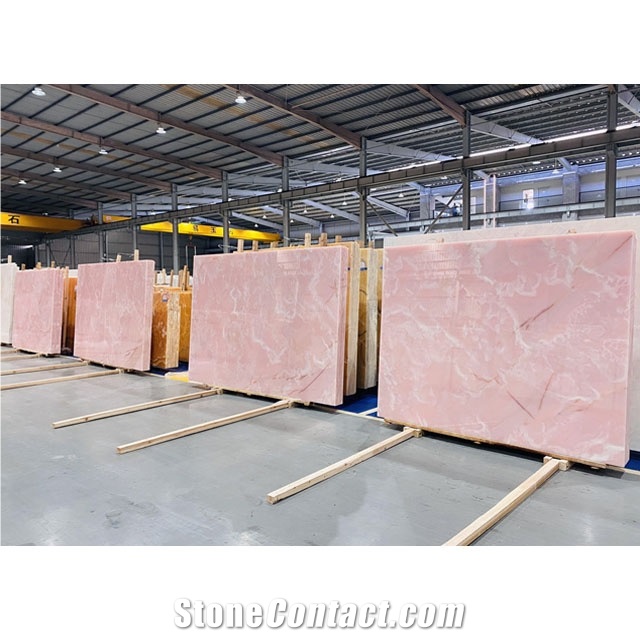 High Quality Polished Pink Onyx For Background Wall Panel