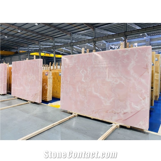 High Quality Polished Pink Onyx For Background Wall Panel