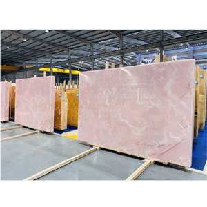 High Quality Polished Pink Onyx For Background Wall Panel