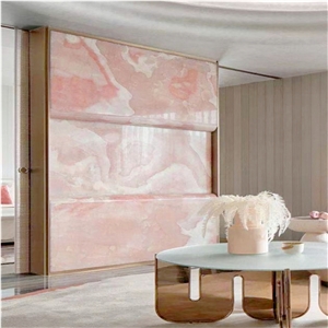 High Quality Polished Pink Onyx For Background Wall Panel