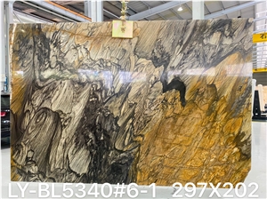 Shangrila Brown Quartzite Slabs For Home Decoration