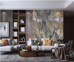 Shangrila Brown Quartzite Slabs For Home Decoration