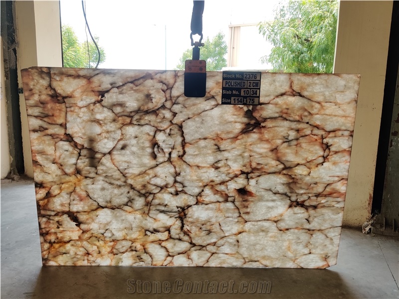 Crystal White Quartzite Slabs
