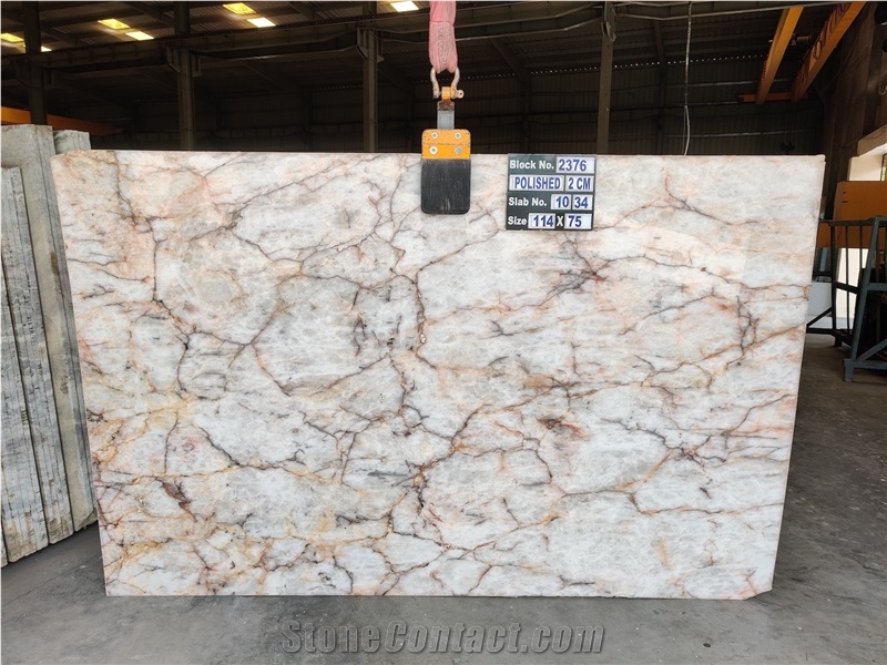 Crystal White Quartzite Slabs