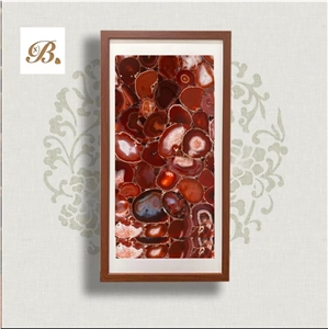 Blue Agate Home Decoration Items, Semiprecious Stone Wall