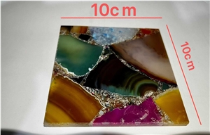 Colors Gemstone Slab, Small Agate Cup Mat