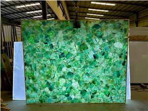 Green Crystal Gemstone Slabs, Green Semiprecious Stone Slabs