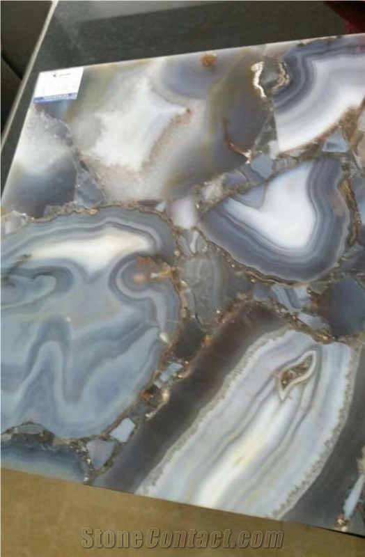 Grey Agate Semiprecious Stone Slabs
