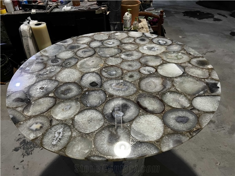 Grey Agate Semiprecious Stone Slabs