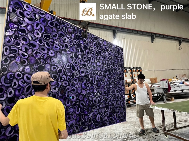 Luxury Agate Purple Slab, Gemstone Big Slab