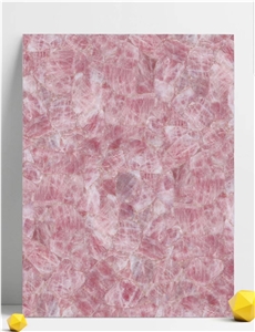 Pink Crystal Quartz Semiprecious Stone Slabs