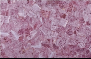Pink Crystal Quartz Semiprecious Stone Slabs