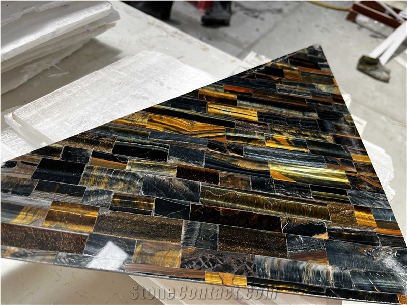 Tiger Eye Fish Semiprecious Stone For Decaration