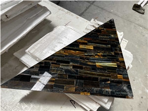 Tiger Eye Fish Semiprecious Stone For Decaration