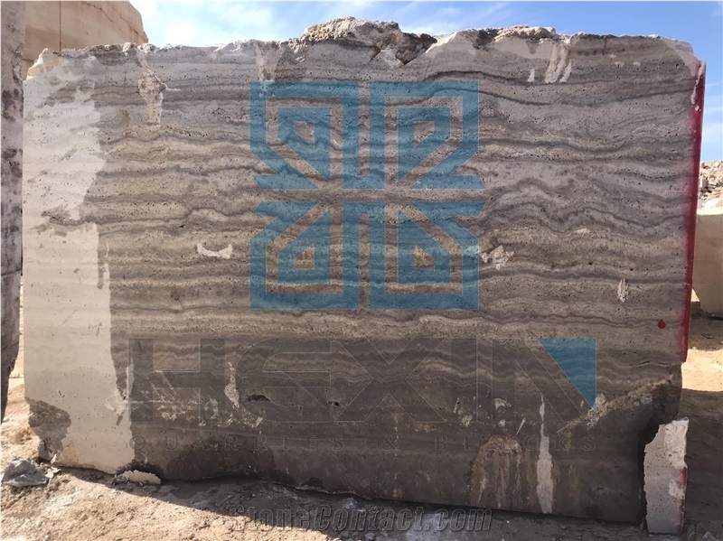Iran Silver Travertine Blocks