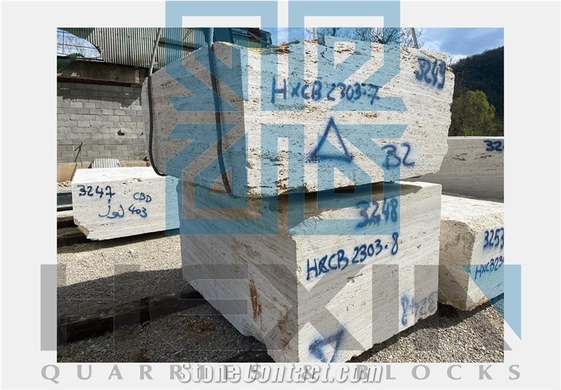 Italian Extra Ivory Travertine Blocks