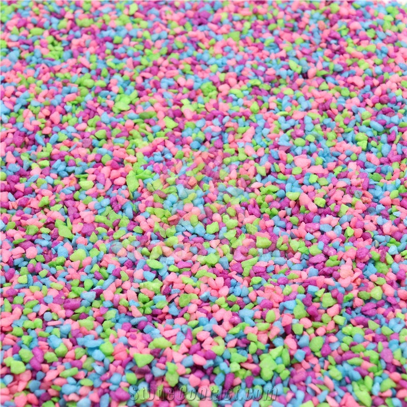 Multicolored Crushed Mardi Gras Mixed Coloured Gravels