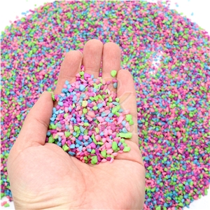 Multicolored Crushed Mardi Gras Mixed Coloured Gravels