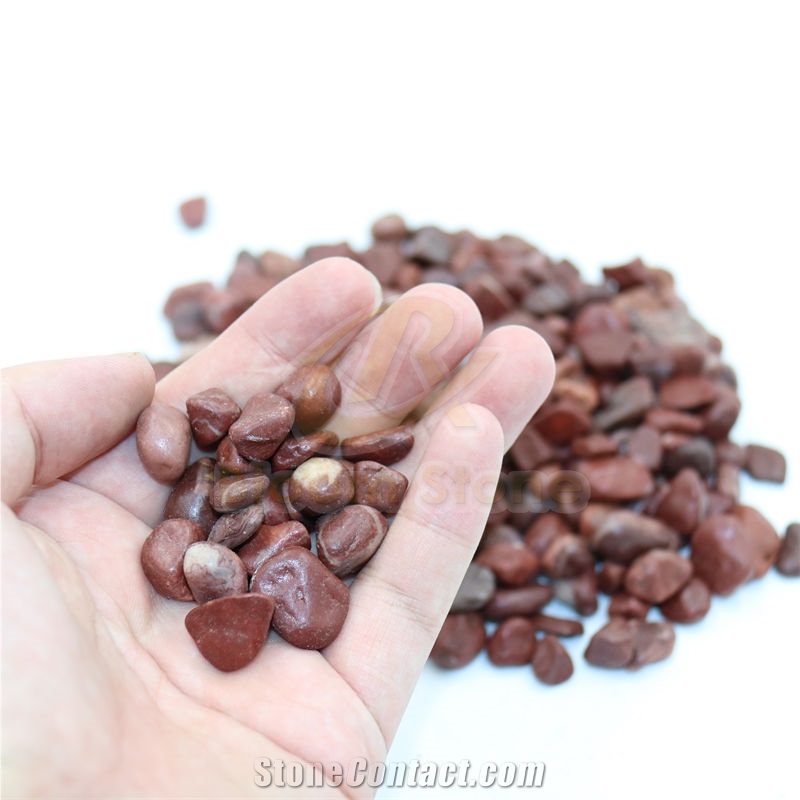 Natural Matt Red Polished Gravels For For Landscaping