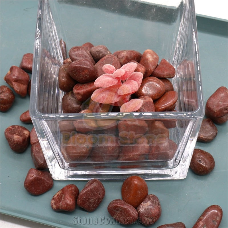 Natural Matt Red Polished Gravels For For Landscaping