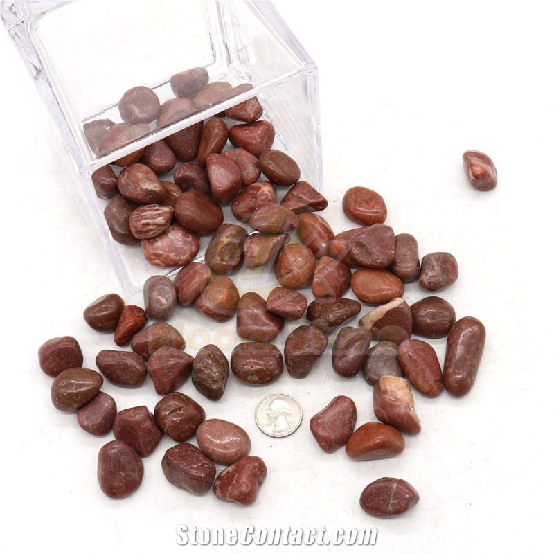 Natural Matt Red Polished Gravels For For Landscaping