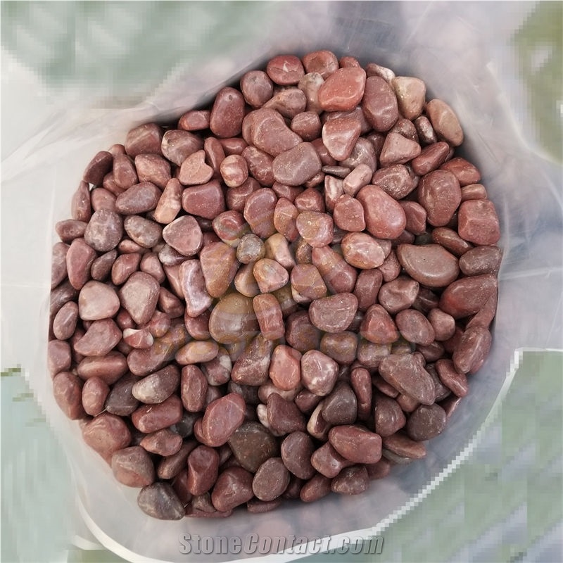 Natural Matt Red Polished Gravels For For Landscaping