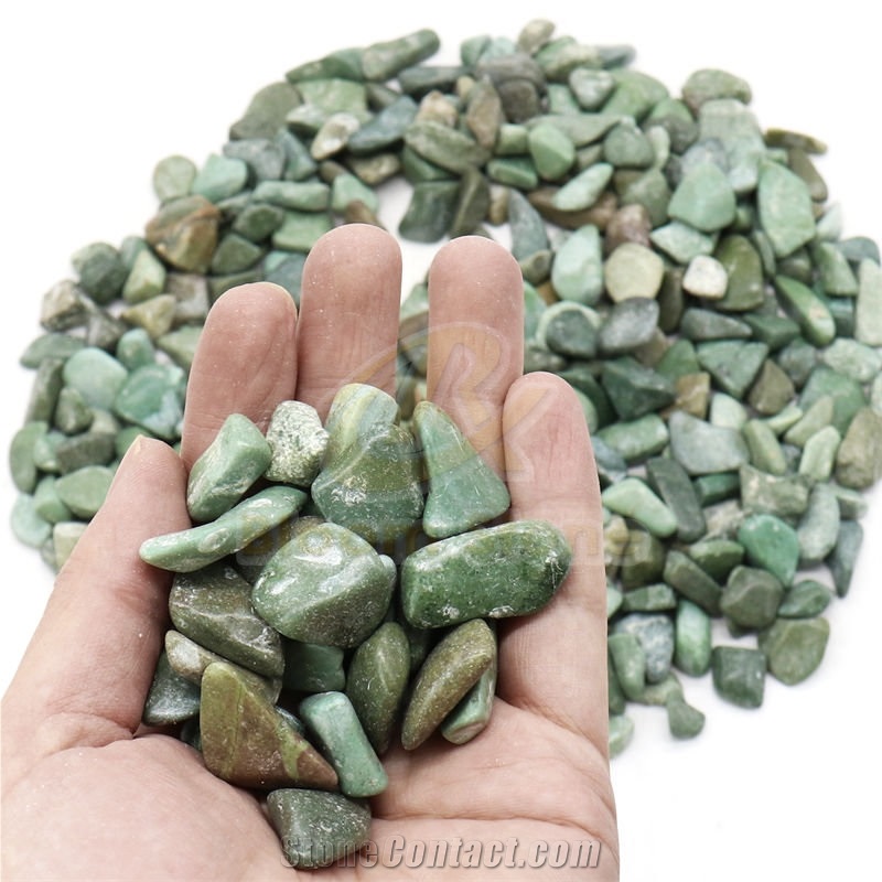 Polished Tumbled Green Pebbles For For Landscaping